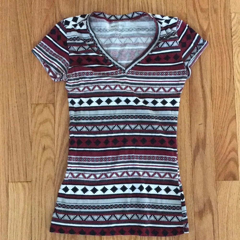 Wet Seal Multi-Colored Patterned Top